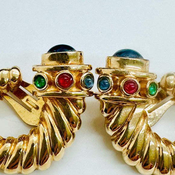 Rare Vintage Cornucopia Mogul Earrings - Picture 8 of 14